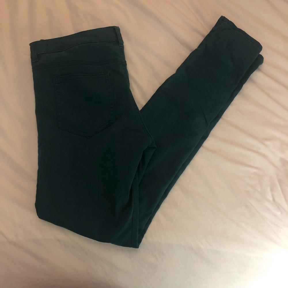 Green straight leg pants